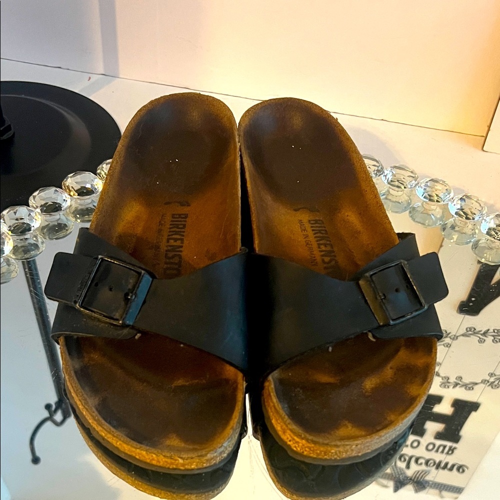 Birkenstock Black and Brown Sandals size 39  size 8